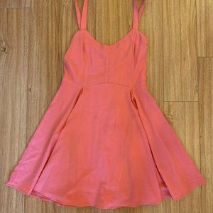 Urban Outfitter pink lace up back skater dress